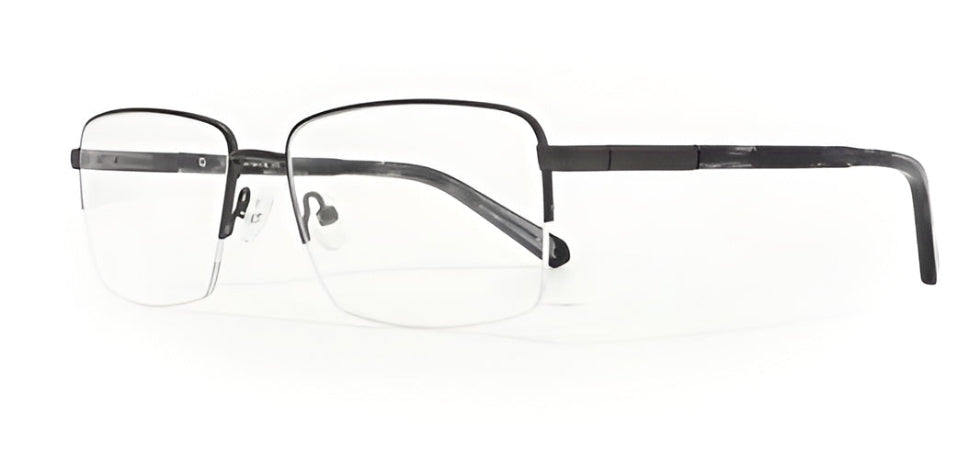 Black eyeglasses on a white background