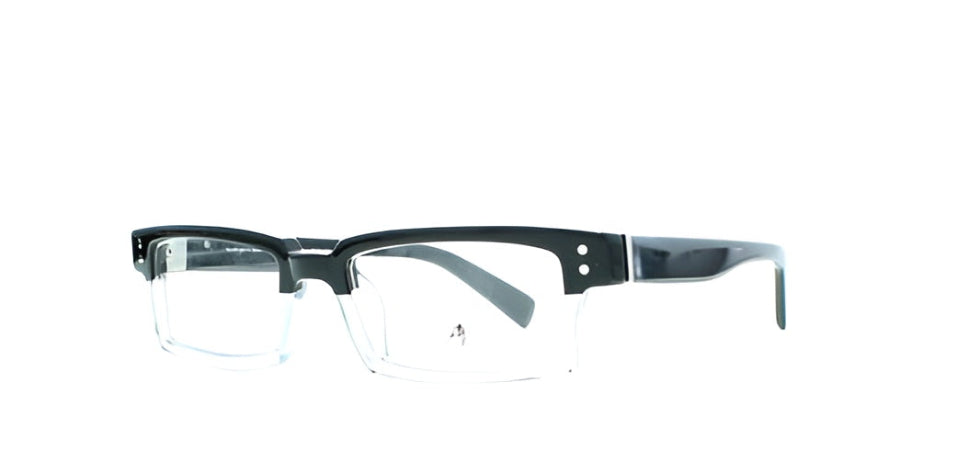 Black eyeglasses on a white background