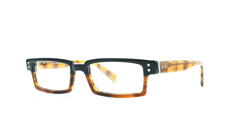 Eyeglasses with tortoiseshell frame on a white background