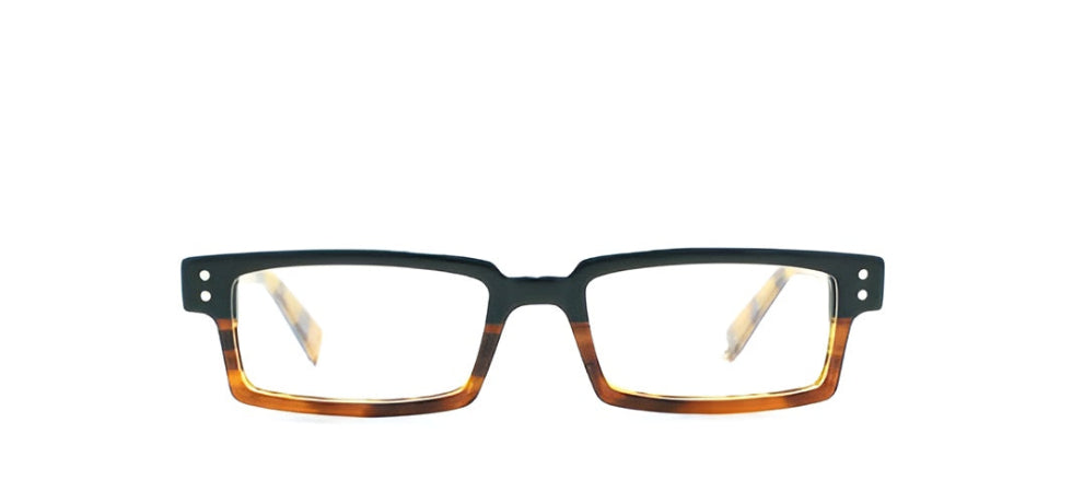 Black and tortoiseshell glasses on a white background