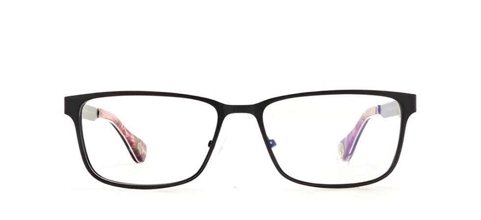 Black eyeglasses on a white background